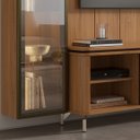Ver imagem 5 de Estante para TV Home Theater 75" 100% MDF 254cm 5 Prateleiras Cristaleira Vidro Reflecta LED Canella