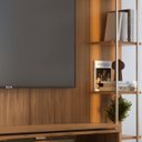 Ver imagem 7 de Estante para TV Home Theater 75" 100% MDF 254cm 5 Prateleiras Cristaleira Vidro Reflecta LED Canella