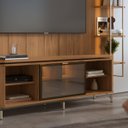 Ver imagem 6 de Estante para TV Home Theater 75" 100% MDF 254cm 5 Prateleiras Cristaleira Vidro Reflecta LED Canella