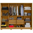 Ver imagem 2 de Guarda Roupa Casal Fortaleza 8 Portas 4 Gavetas Carvalho Americano Preto Tx - Incorplac