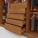 Ver imagem 3 de Roupeiro Guarda Roupa Casal Imola 3 Portas de Correr 5 Gavetas Carvalho-Mani 100% MDF com Espelho