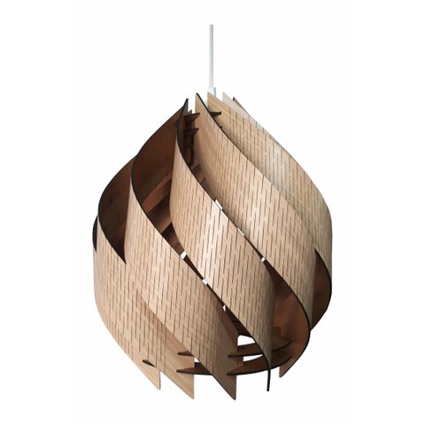 Luminária Decorativa Teto Madeira Mdf 35x35x40cm C/ Pendente