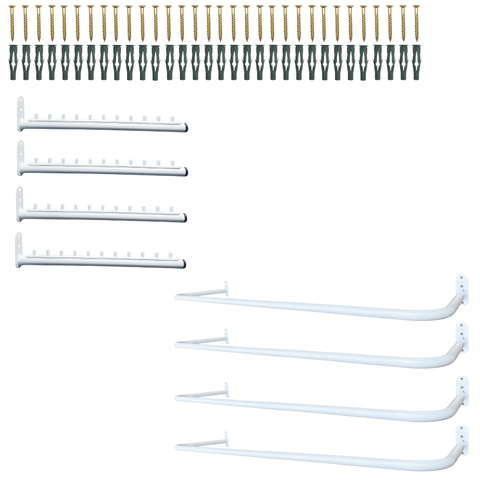4 Araras 80cm para Roupas Aço Robusto + 4 Cabideiros Rt 40cm Organização Closet Loja Branco