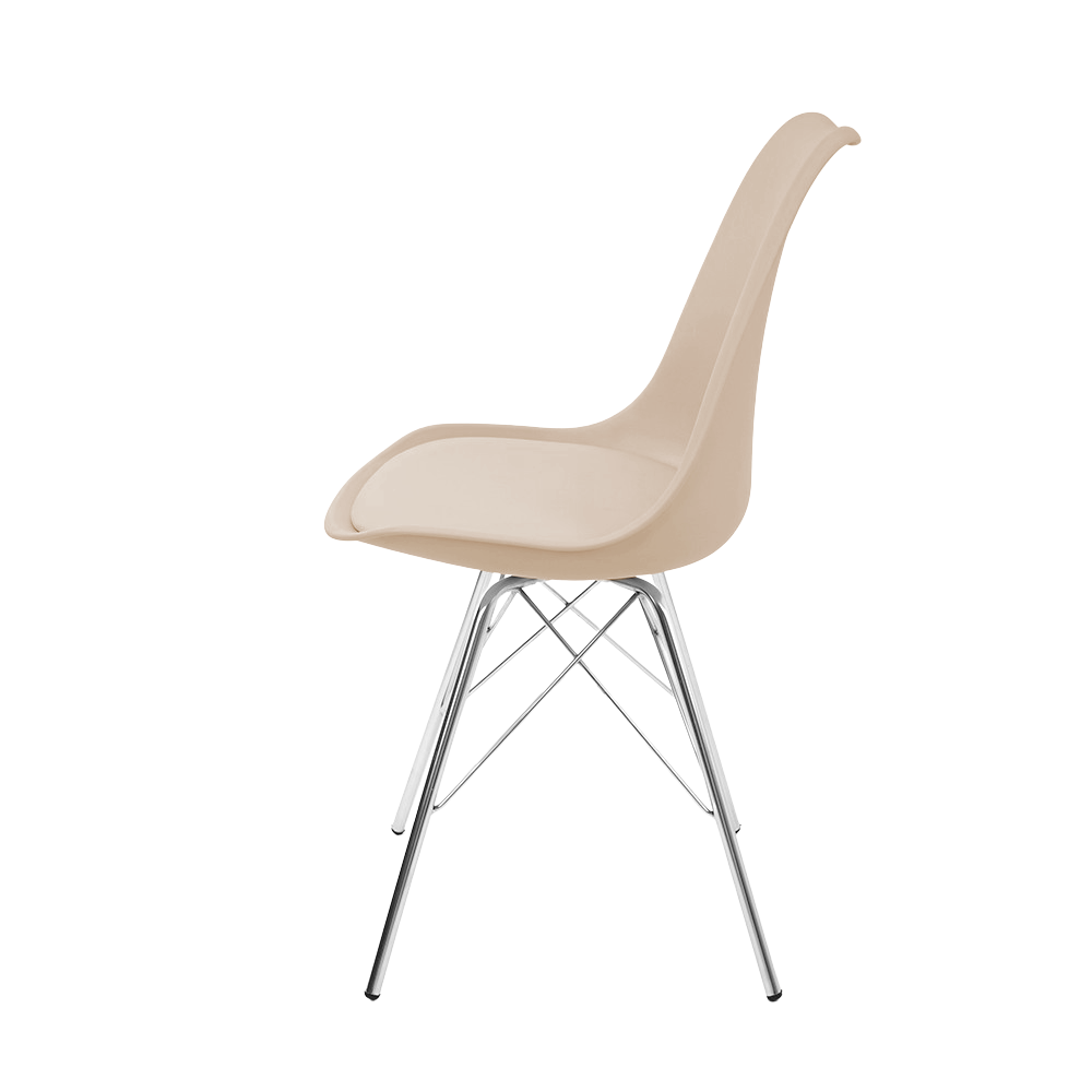 Kit 6 Cadeiras Leda Estofada Eames Fendi Tower Cromado - 4