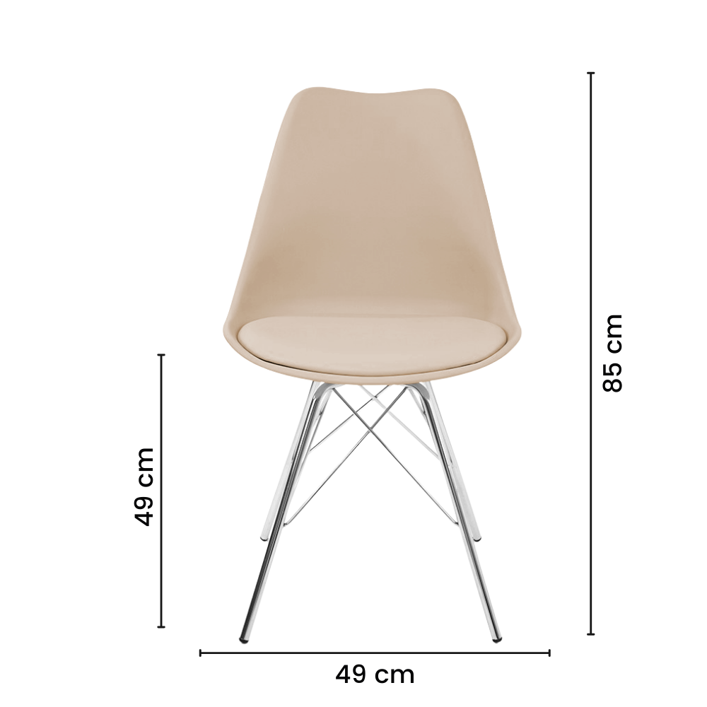 Kit 6 Cadeiras Leda Estofada Eames Fendi Tower Cromado - 7