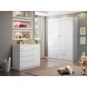 Quarto Infantil Bebê Cômoda E Guarda Roupa Branco_ Phoenix Baby - 1