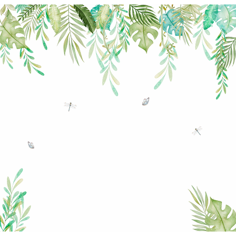 Papel De Parede Autoadesivo Infantil Folhas Libélula 300x270DESTAQUE