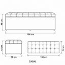 Ver imagem 4 de Calçadeira Recamier Baú 138cm para Cama Casal Toquío Vilajo:Suede Bege