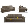 Sofá Retrátil e Reclinável 3 Lugares 2,10m com Molas Milena Suede Cappuccino Rover & Beato - 2