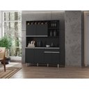 Ver imagem 1 de Kit Alice Armário de Cozinha Cor Preto - AJL Móveis
