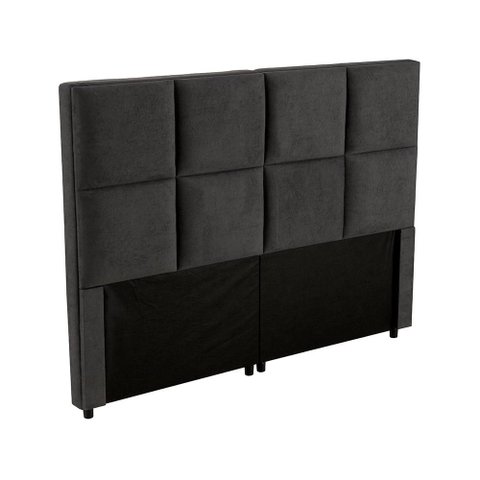 Cabeceira Cama Box Queen Kappesberg Lótus Bouclé Chumbo 160cm