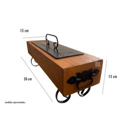 Lareira Álcool Ecológica Decoração Mesa chão MADEIRA DEMOLIÇÃO dormente 50 cm MINAS ARTE PRÓPRIA LAR - 3