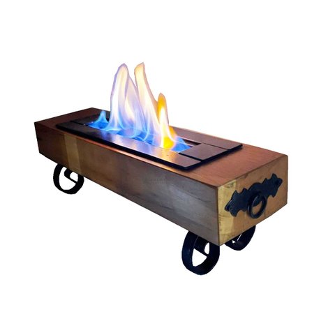 Lareira Álcool Ecológica Decoração Mesa chão MADEIRA DEMOLIÇÃO dormente 50 cm MINAS ARTE PRÓPRIA LAR