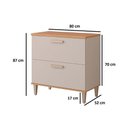 Ver imagem 3 de Gabinete de Cozinha Modulado Balcão com Tampo Bella com 1 Porta Basculante e 1 Gaveta 80 Cm Freijo