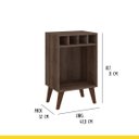 Ver imagem 3 de Mesa de Apoio Lateral Retrô com Adega 43 X 71 Cm Mdp Rústico - Clicklar