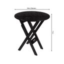 Ver imagem 3 de Mesa Madeira Redonda 68cm Diametro Dobravel com 2 Cadeiras Preto / Liso