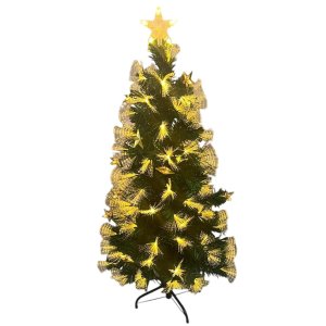 Arvore Natal Completa Fibra Otica Natalina Estrela Led Enfeites Casa Loja Predio Entrada Recepçao Fe