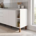Ver imagem 1 de Balcão para Cozinha Modulada 20cm Nicho e 1 Prateleira Mdf Cor:branco