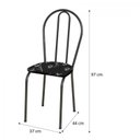 Ver imagem 3 de Conjunto Sala de Jantar 1 Mesa Tampo Granito Quadrado 4 Cadeiras Thais Preto/Cromo/Flor