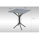 Ver imagem 4 de Conjunto Sala de Jantar 1 Mesa Tampo Granito Quadrado 4 Cadeiras Thais Preto/Cromo/Flor