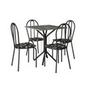 Ver imagem 1 de Conjunto Sala de Jantar 1 Mesa Tampo Granito Quadrado 4 Cadeiras Thais