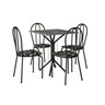Conjunto Sala de Jantar 1 Mesa Tampo Granito Quadrado 4 Cadeiras Thais - 1