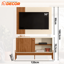 Ver imagem 3 de Rack e Painel Sala para Tv até 50 Polegadas Wood: Pérola Metalizado