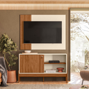 Ver imagem 2 de Rack e Painel Sala para Tv até 50 Polegadas Wood: Pérola Metalizado