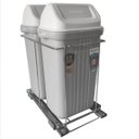 Ver imagem 1 de Lixeira Dupla Deslizante de Embutir Armário para Cozinha 10L Corrediça Tampa Basculante