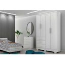 Ver imagem 1 de Guarda Roupa Solteiro 4 Portas Encant Branco - Novo Horizonte