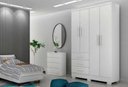Ver imagem 1 de Guarda Roupa Solteiro 4 Portas Encant Branco - Novo Horizonte