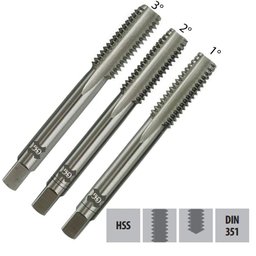 Jogo de Macho Manual Hss - Bsw 1" X 8 - 100-c - Din 351 Perfil Semi-seriado - 3 Peças - Osg - 1