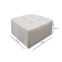 Ver imagem 5 de Puff Decorativo Quadrado 65x65 Linho Bege para Sala e Quarto Bz Home Decor