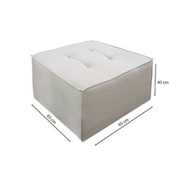 Puff Decorativo Quadrado 65x65 Linho Bege para Sala e Quarto Bz Home Decor - 5