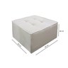 Puff Decorativo Quadrado 65x65 Linho Bege para Sala e Quarto Bz Home Decor - 5