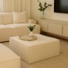 Puff Decorativo Quadrado 65x65 Linho Bege para Sala e Quarto Bz Home Decor - 1