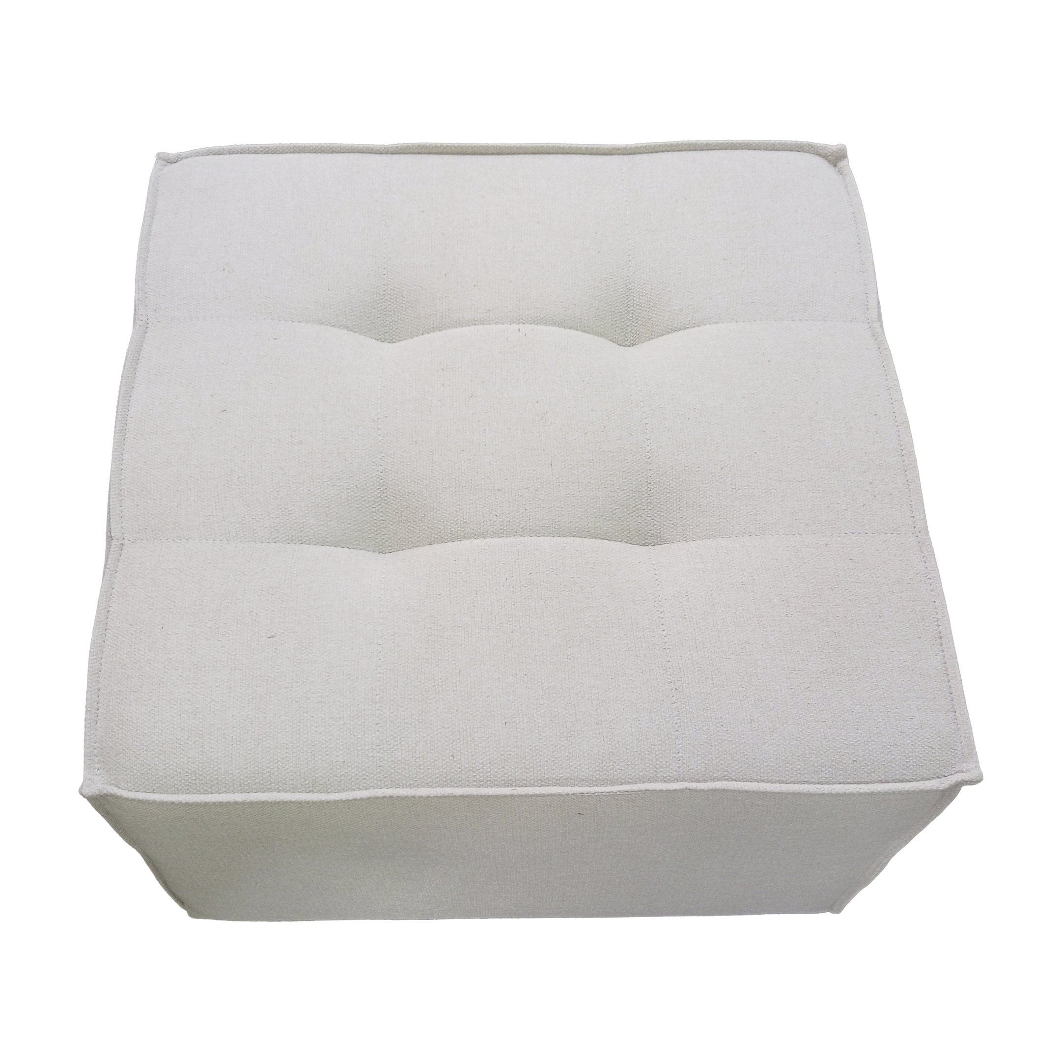 Puff Decorativo Quadrado 65x65 Linho Bege para Sala e Quarto Bz Decor - 3