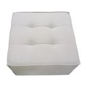 Ver imagem 4 de Puff Decorativo Quadrado 65x65 Linho Bege para Sala e Quarto Bz Home Decor