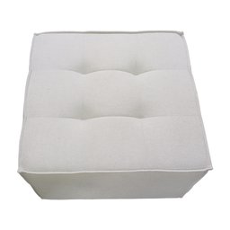 Puff Decorativo Quadrado 65x65 Linho Bege para Sala e Quarto Bz Home Decor - 4