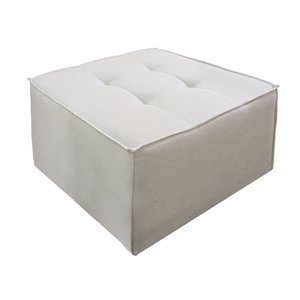 Puff Decorativo Quadrado 65x65 Linho Bege para Sala e Quarto Bz Home Decor