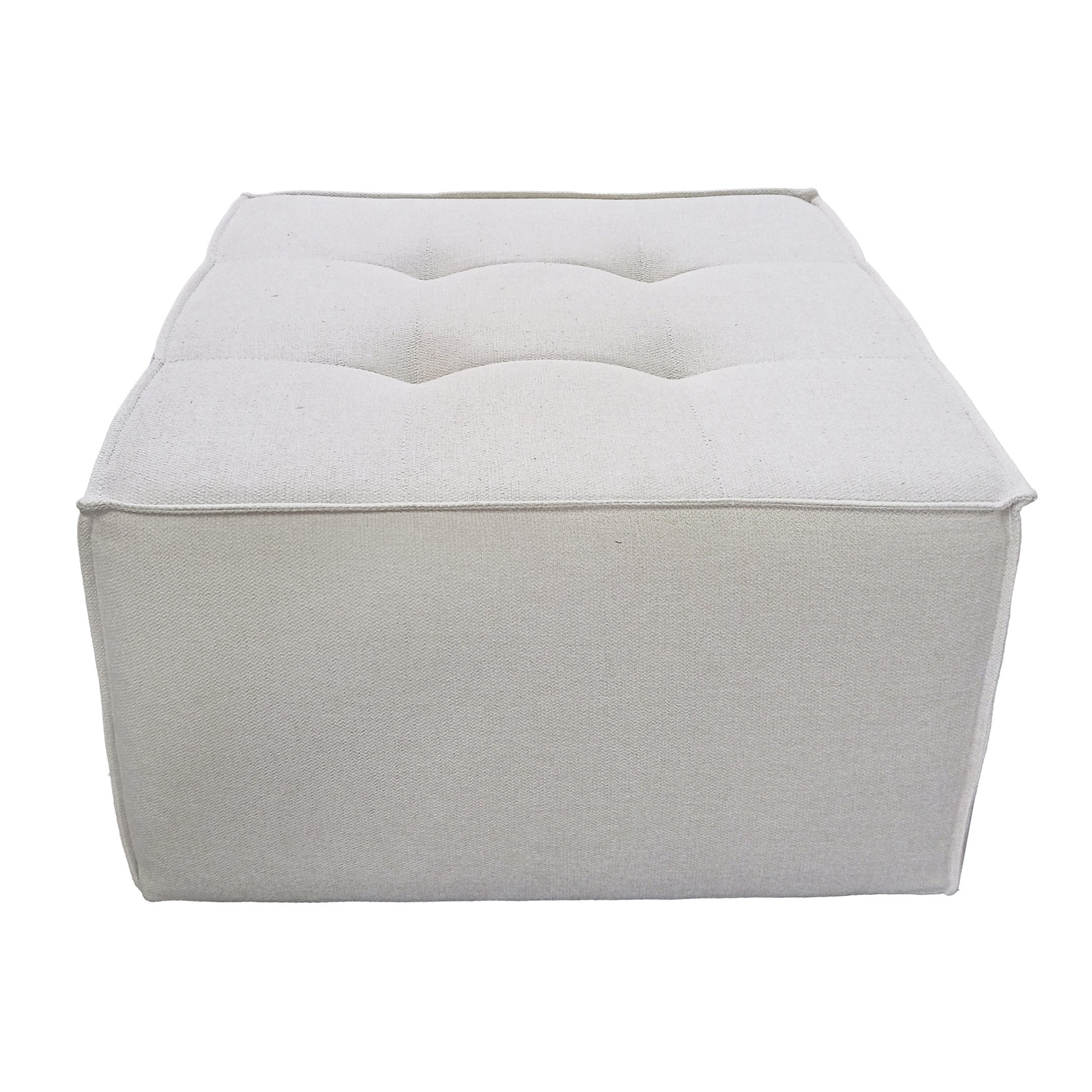 Puff Decorativo Quadrado 65x65 Linho Bege para Sala e Quarto Bz Decor - 2