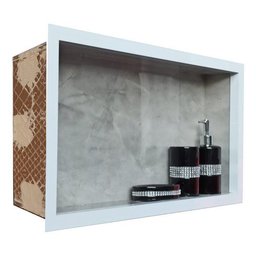 Nicho em Porcelanato Original para Banheiro Cinza 60x30 - 6