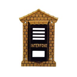 Protetor Interfone Colonial Alumínio Fundido Ouro 4x10x19cm - 1