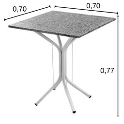 Conjunto Sala de Jantar Mesa Tampo de Granito Quadrada com 4 Cadeira Thais - 3