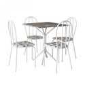 Ver imagem 2 de Conjunto Sala de Jantar Mesa Tampo de Granito Quadrada com 4 Cadeiras Thais