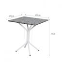 Ver imagem 4 de Conjunto Sala de Jantar Mesa Tampo de Granito Quadrada com 4 Cadeiras Thais Branco/Flor