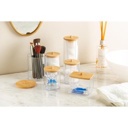 Porta Cotonete com Tampa de Bambu My Box 7cm - 4