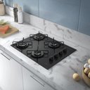 Ver imagem 2 de Cooktop 4 Bocas Preto Mesa de Vidro Atlas Agile Up Mega Chama Bivolt