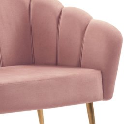 Poltrona Decorativa Pes Aço Dourado 7049 Veludo Rosa Dmobiliario - 4