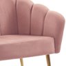 Poltrona Decorativa Pes Aço Dourado 7049 Veludo Rosa Dmobiliario - 4